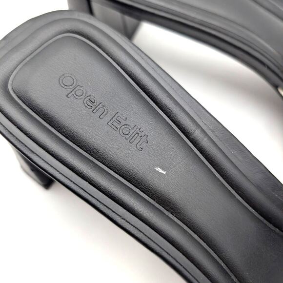 Open Edit Jaydin Block Heel Sandals Open Toe Women's Black Size US12M EU42.5 - Picture 12 of 13